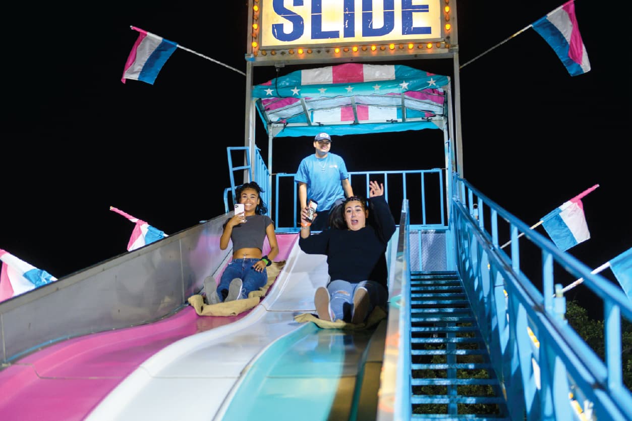 people on slide